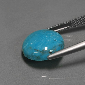 Turquoise bleue naturelle coupe roude, 6,37 ct, opaque