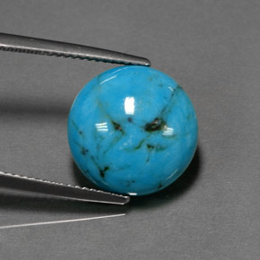 Turquoise Bleu naturelle Coupe roude, 6.36 ct, Opaque
