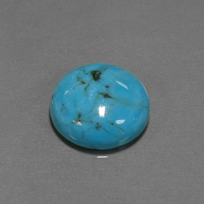 Turquoise Bleu naturelle Coupe roude, 6.36 ct, Opaque