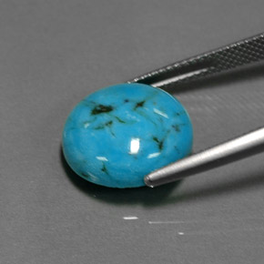 Turquoise Bleu naturelle Coupe roude, 6.36 ct, Opaque