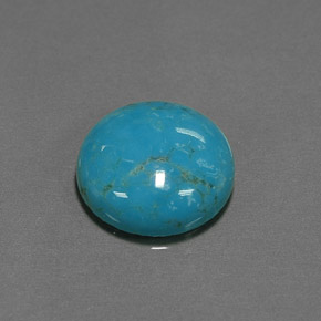 Turquoise bleue naturelle coupe roude, 6,36 ct, opaque