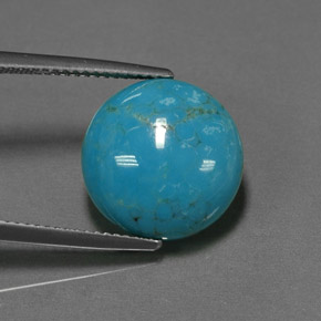 Turquoise bleue naturelle coupe roude, 6,36 ct, opaque