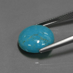Turquoise bleue naturelle coupe roude, 6,36 ct, opaque