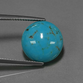 Turquoise bleue naturelle coupe roude, 6,39 ct, opaque