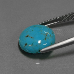 Turquoise bleue naturelle coupe roude, 6,39 ct, opaque