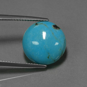 Turquoise Bleu naturelle Coupe roude, 6.53 ct, Opaque