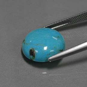 Turquoise Bleu naturelle Coupe roude, 6.53 ct, Opaque