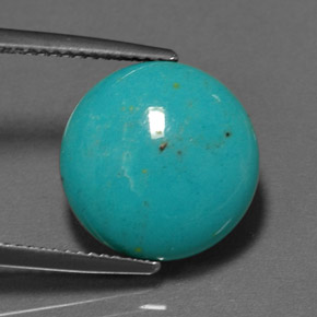 Turquoise vert naturelle coupe roude, 5,77 ct, opaque