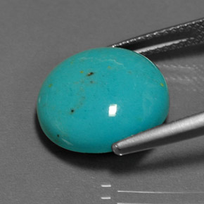 Turquoise vert naturelle coupe roude, 5,77 ct, opaque