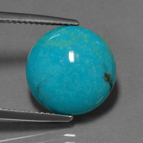 Turquoise bleue naturelle coupe roude, 6,18 ct, opaque