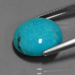 Turquoise bleue naturelle coupe roude, 6,18 ct, opaque