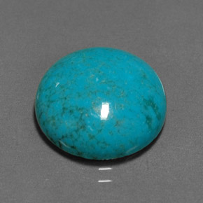 Turquoise bleue naturelle coupe roude, 6,25 ct, opaque