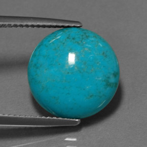 Turquoise bleue naturelle coupe roude, 6,25 ct, opaque