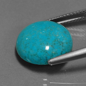 Turquoise bleue naturelle coupe roude, 6,25 ct, opaque