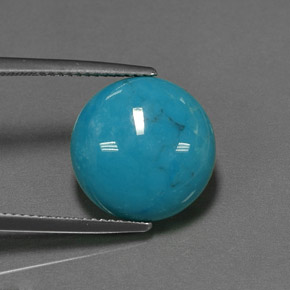 Turquoise bleue naturelle coupe roude, 6,47 ct, opaque
