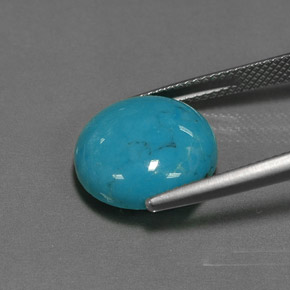 Turquoise bleue naturelle coupe roude, 6,47 ct, opaque