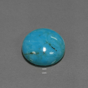 Turquoise bleue naturelle coupe roude, 6,53 ct, opaque