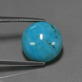 Turquoise bleue naturelle coupe roude, 6,53 ct, opaque