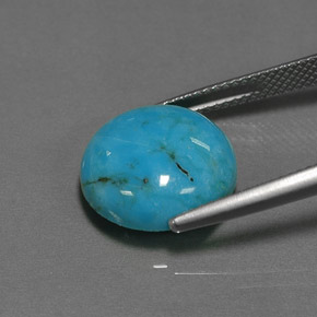 Turquoise bleue naturelle coupe roude, 6,53 ct, opaque