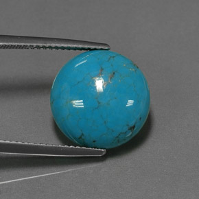 Turquoise Bleu naturelle Coupe roude, 6.56 ct, Opaque