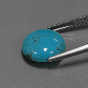 Turquoise Bleu naturelle Coupe roude, 6.56 ct, Opaque