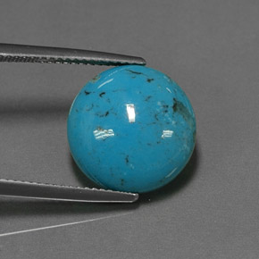 Turquoise Bleu naturelle Coupe roude, 6.66 ct, Opaque