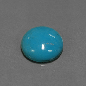 Turquoise bleue naturelle coupe roude, 6,66 ct, opaque