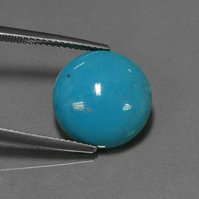 Turquoise bleue naturelle coupe roude, 6,66 ct, opaque