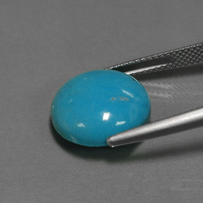 Turquoise bleue naturelle coupe roude, 6,66 ct, opaque