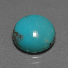 Turquoise vert naturelle coupe roude, 3,02 ct, opaque