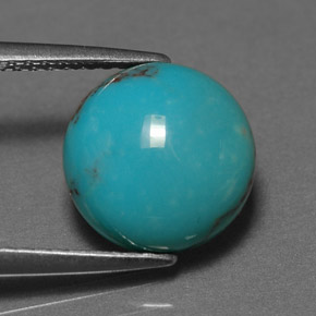 Turquoise vert naturelle coupe roude, 3,02 ct, opaque