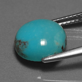 Turquoise vert naturelle coupe roude, 3,02 ct, opaque