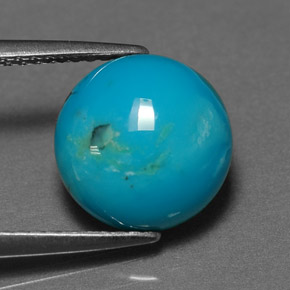 Turquoise vert naturelle coupe roude, 3,04 ct, opaque