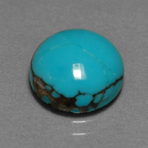 Turquoise bleue naturelle coupe roude, 3,06 ct, opaque