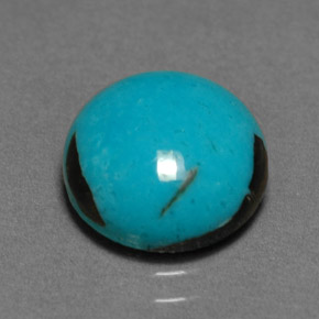 Turquoise Bleu naturelle Coupe roude, 3.10 ct, Opaque