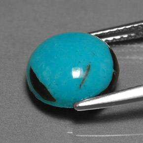 Turquoise Bleu naturelle Coupe roude, 3.10 ct, Opaque