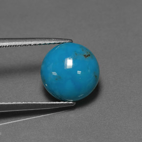 Turquoise Bleu naturelle Coupe roude, 2.96 ct, Opaque