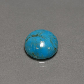 Turquoise bleue naturelle coupe roude, 2,96 ct, opaque
