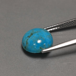 Turquoise bleue naturelle coupe roude, 2,96 ct, opaque