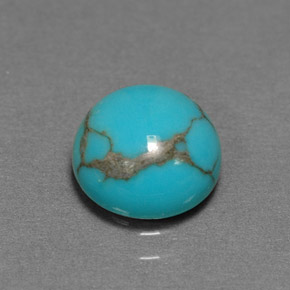 Turquoise Bleu naturelle Coupe roude, 1.39 ct, Opaque