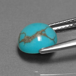 Turquoise Bleu naturelle Coupe roude, 1.39 ct, Opaque