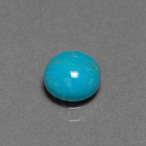 Turquoise bleue naturelle coupe roude, 0,72 ct, opaque