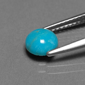 Turquoise bleue naturelle coupe roude, 0,72 ct, opaque