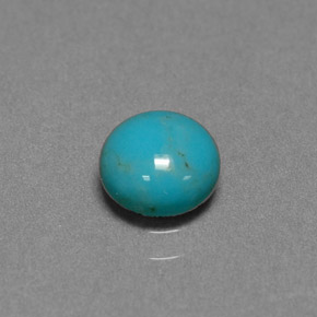 Turquoise bleue naturelle coupe roude, 0,66 ct, opaque