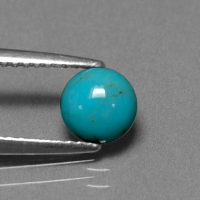 Turquoise bleue naturelle coupe roude, 0,66 ct, opaque