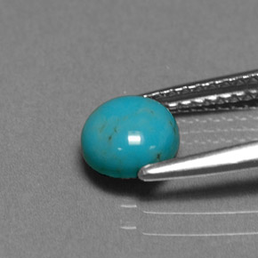 Turquoise bleue naturelle coupe roude, 0,66 ct, opaque