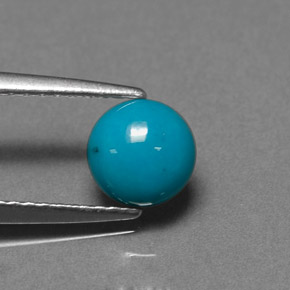 Turquoise bleue naturelle coupe roude, 0,81 ct, opaque