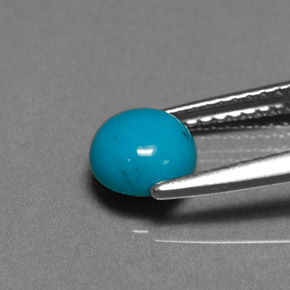 Turquoise bleue naturelle coupe roude, 0,81 ct, opaque
