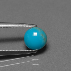 Turquoise bleue naturelle coupe roude, 0,79 ct, opaque