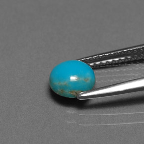Turquoise bleue naturelle coupe roude, 0,79 ct, opaque
